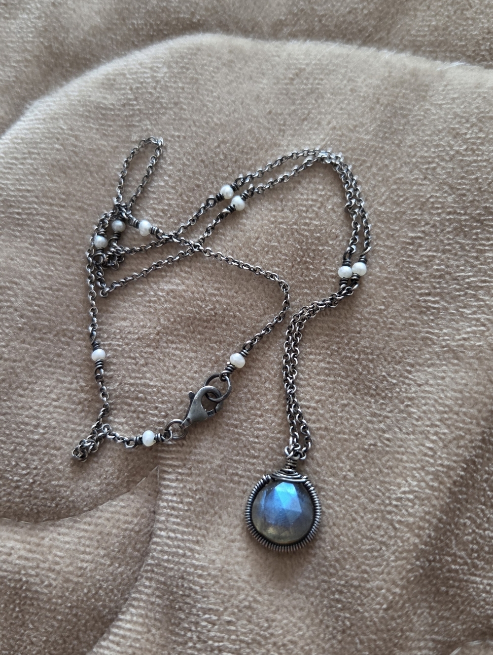 925 Sterling Silver Labradorite Necklace